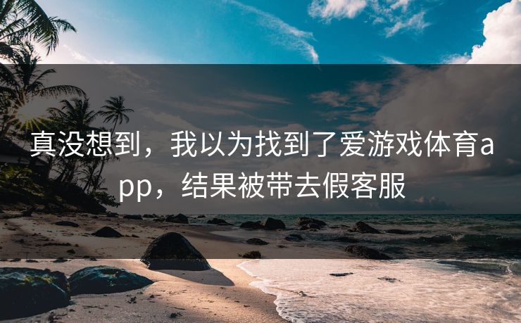 真没想到，我以为找到了爱游戏体育app，结果被带去假客服
