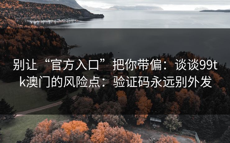 别让“官方入口”把你带偏：谈谈99tk澳门的风险点：验证码永远别外发