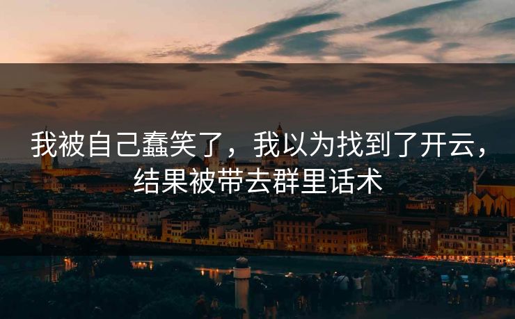我被自己蠢笑了，我以为找到了开云，结果被带去群里话术